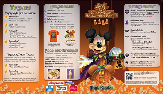 Mickey’s Not-So-Scary Halloween Party Park Map for September 20, 27 and 29th