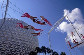 Trapeze Troupe at Epcot's Daredevil Circus Spectacular in 1987