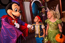 Mickey, Minnie and friends, aboard the Disney Dream for Halloween on the High Seas
