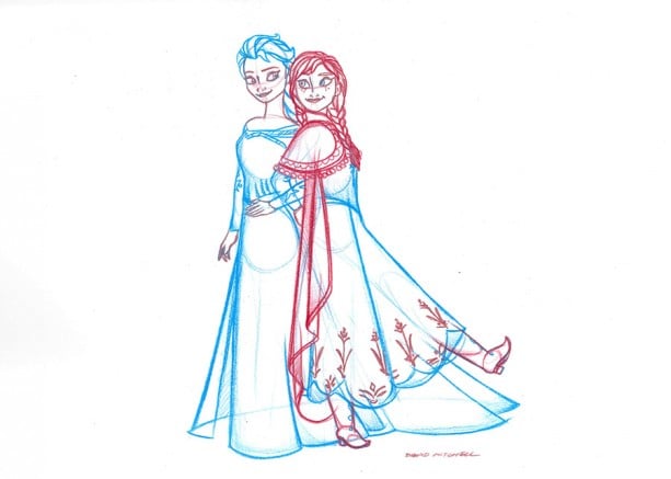 'Frozen'-Inspired Artwork by Sketch Artists at the Disneyland Resort 