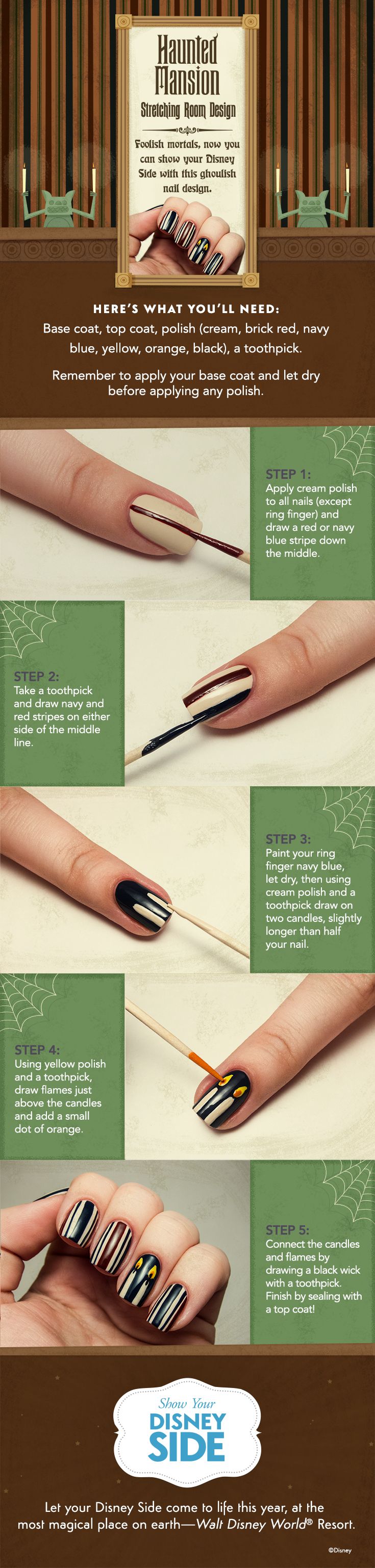 Show Your 'Disney Side': Haunted Mansion Nail Tutorial | Disney Parks Blog