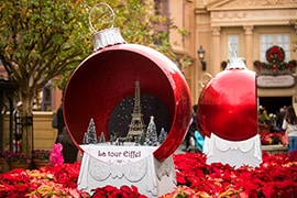 Christmas Decorations in France at Epcot