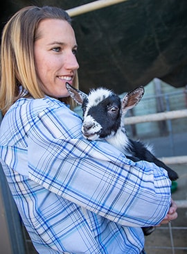 Disneyland Cast Member Erin with New Girl Nigerian Dwarf Goat