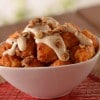 Sweet Potato Puffs Topped with Marshmallow Cream and Candied Pecans