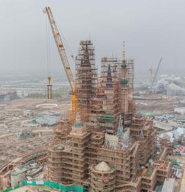New Construction Milestone as Golden Spire Tops Enchanted Storybook Castle at Shanghai Disney Resort