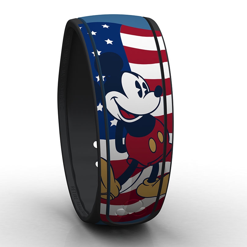 Disney Parks ALEX AND ANI Mickey Mouse American Flag SILVER Patriotic Bracelet 