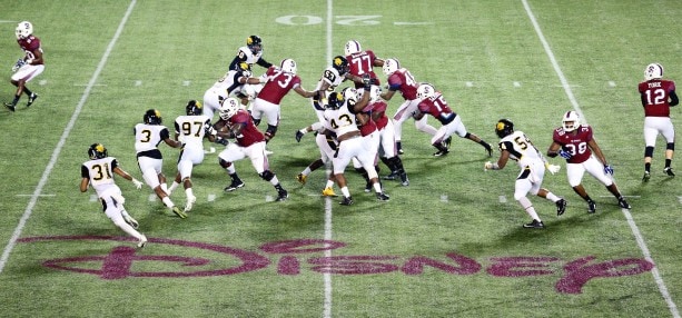 South Carolina State Bulldogs vs Arkansas Pine Bluff Golden Lions college football action at Citrus Bowl Stadium in Orlando, Florida