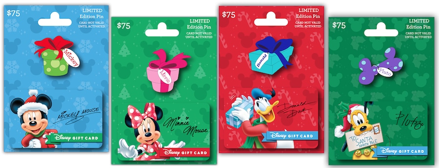 New Disney Trading Pins Come with the Purchase of a Holiday Pin Series  Disney Gift Card