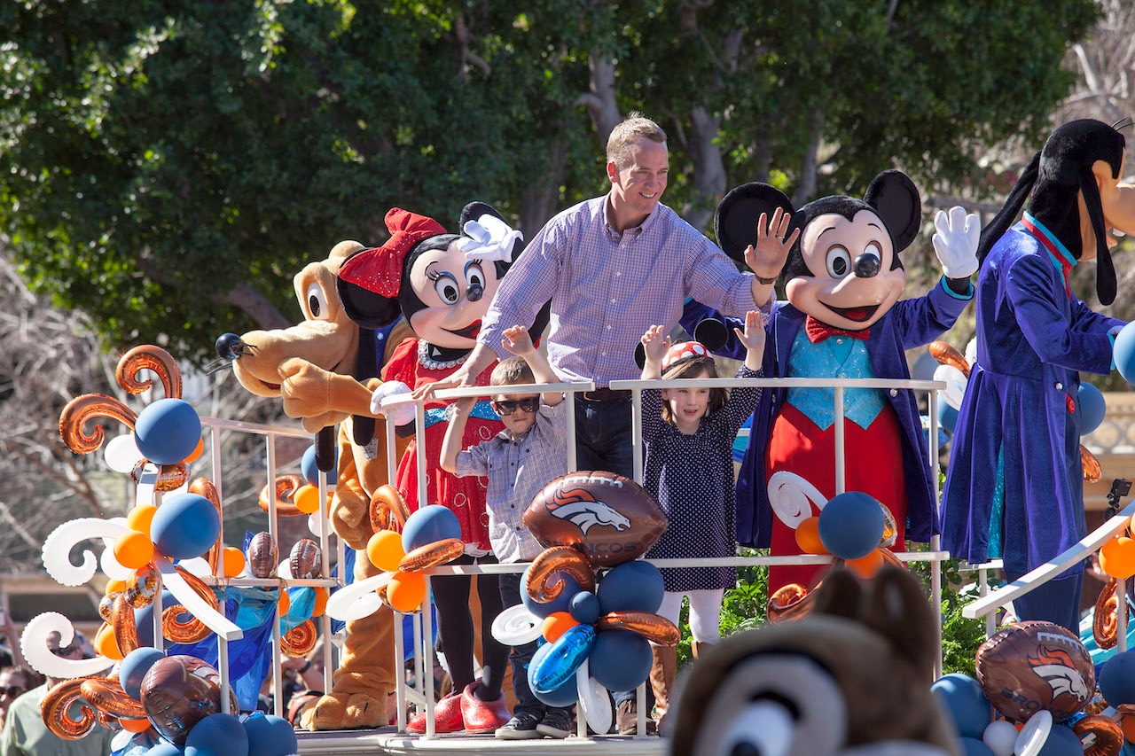 Peyton Manning Celebrates Super Bowl Win at Disneyland Resort