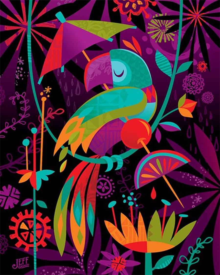 Tiki Bird Art by Jeff Granito at April's Disneyland Resort Merchandise Event 2016