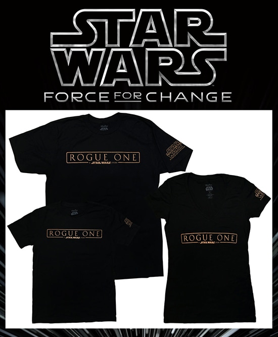 Twenty-five percent of the retail sale price of Rogue One: A Star Wars Story T-Shirts will be donated to U.S. Fund for UNICEF in support of UNICEF Kid Power