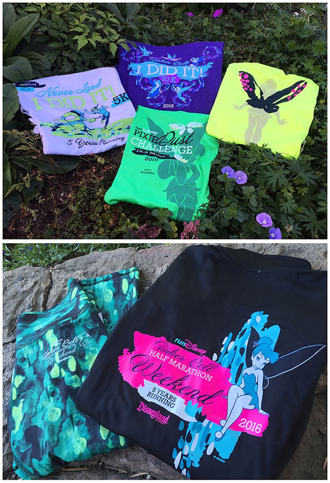 Tinker Bell half-marathon t-shirts various colors