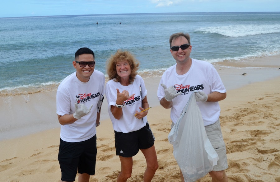 Cast members at Aulani, a Disney Resort & Spa  participated in beach cleanups