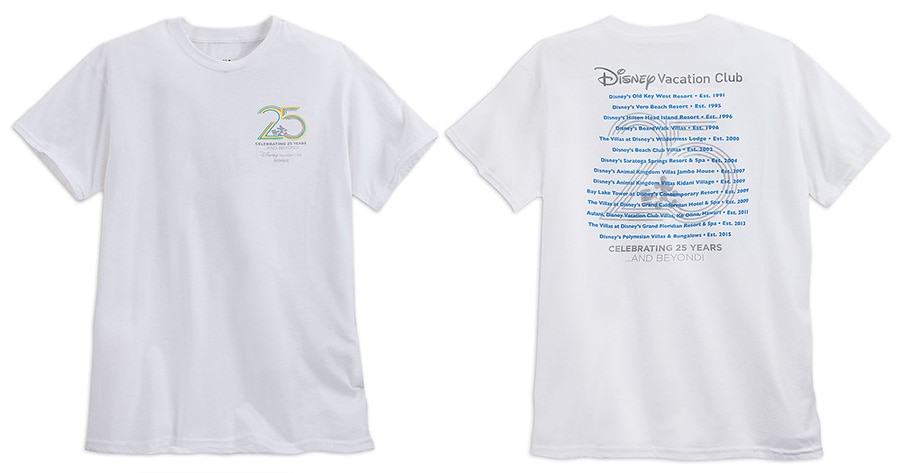 Disney Vacation Club 25th Anniversary T-shirts