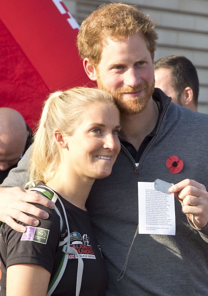 Retired Marine Sergeant Kirstie Ennis with Prince Harry