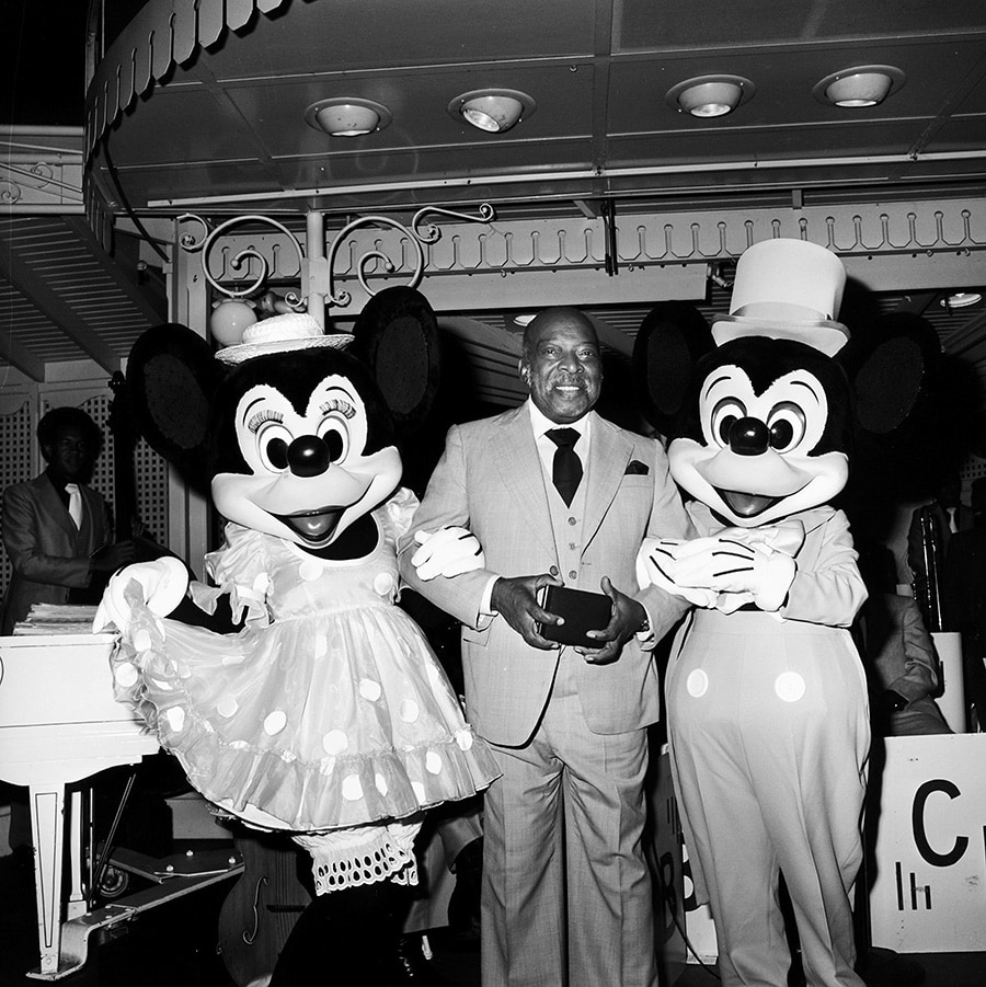 Count Basie with Mickey and Minnie at Carnation Plaza Gardens at Disneyland Park