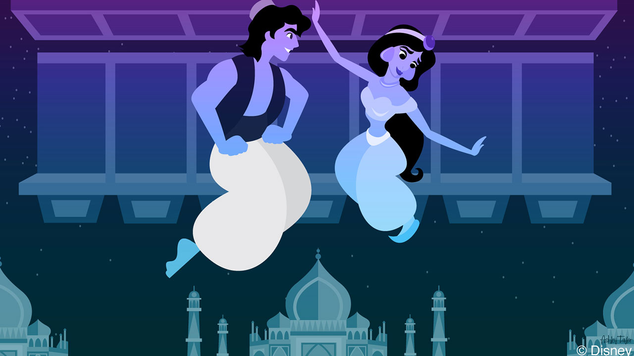 Disney Doodle: Aladdin & Jasmine Go Soarin’ Around the World