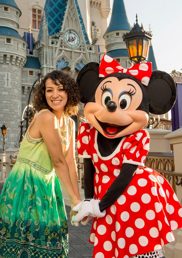 Gaby Moreno with Minnie Mouse at Magic Kingdom Park