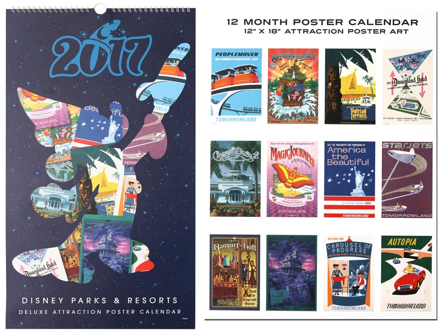 Popular Disney Parks and Resorts Attraction Poster Calendar Returns for