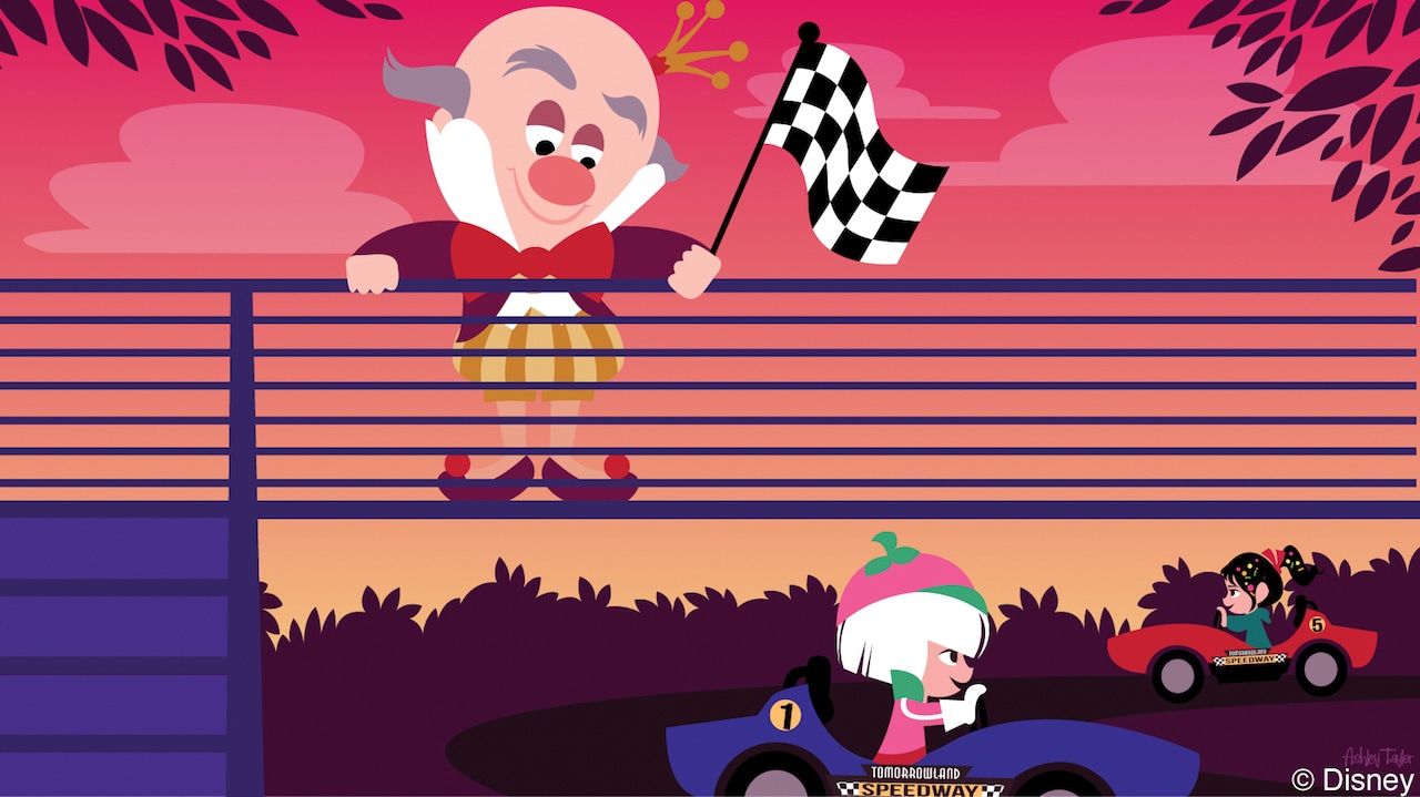 Disney Doodle: ‘Wreck-It Ralph’ Villain, King Candy, Rules The Tomorrowland Speedway