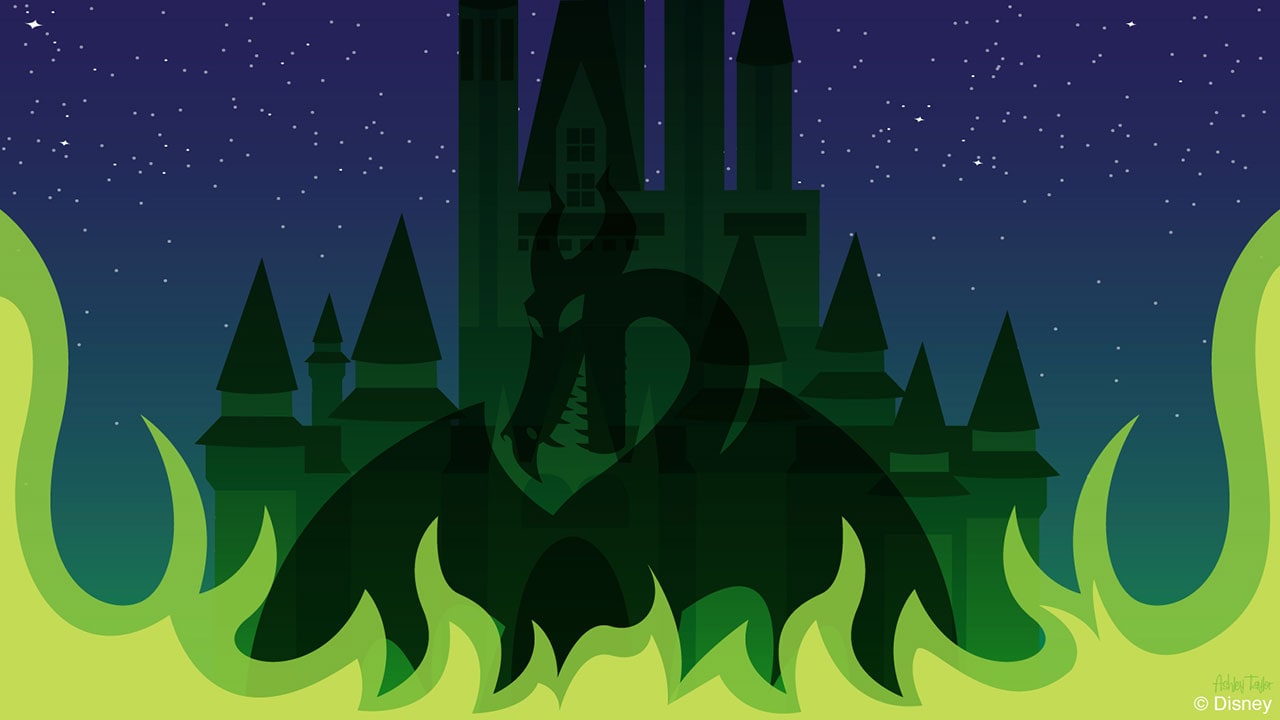 Disney Doodle: A Spooky Shadow at Cinderella Castle