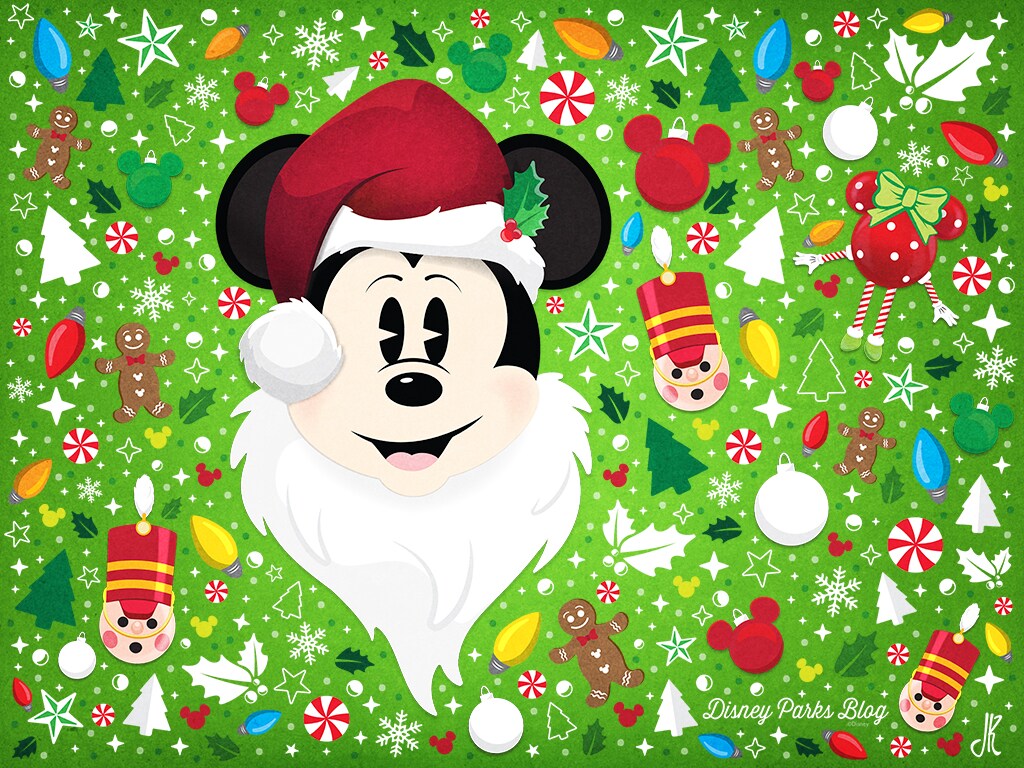 Disney Parks Blog Santa Mickey Holiday Wallpaper