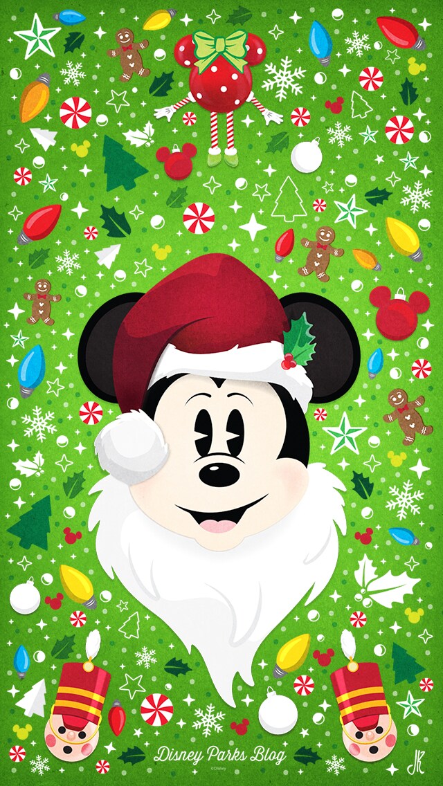 Santa Mickey Wallpaper – Mobile | Disney Parks Blog