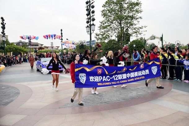PAC-12 China Game Athletes Visit Shanghai Disneyland