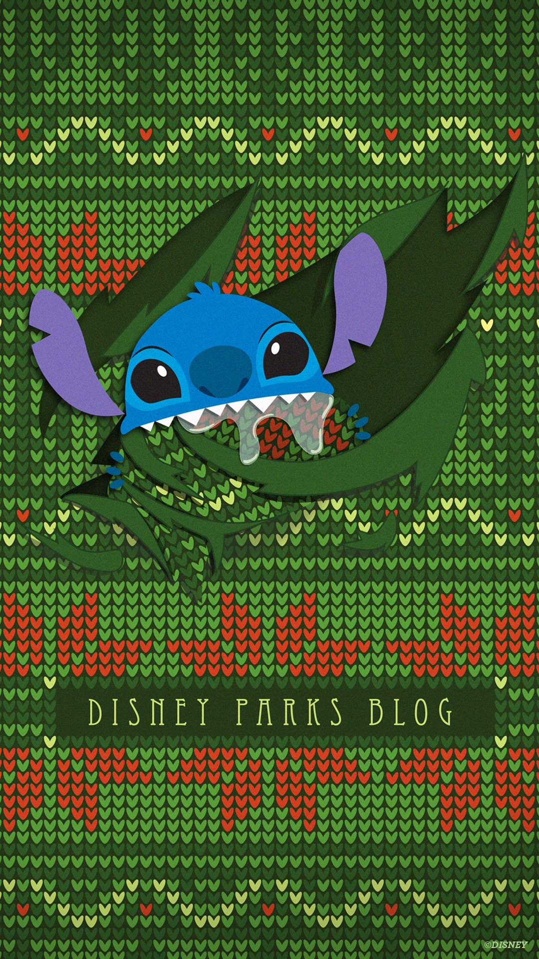 Ugly Christmas Sweater Wallpaper featuring Stitch – Mobile | Disney Parks  Blog