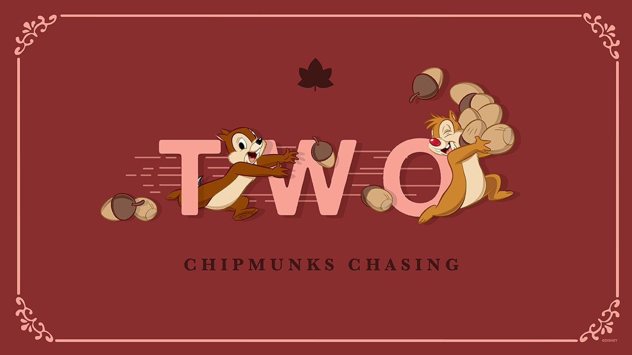 Holiday Countdown: Two Chipmunks Chasing