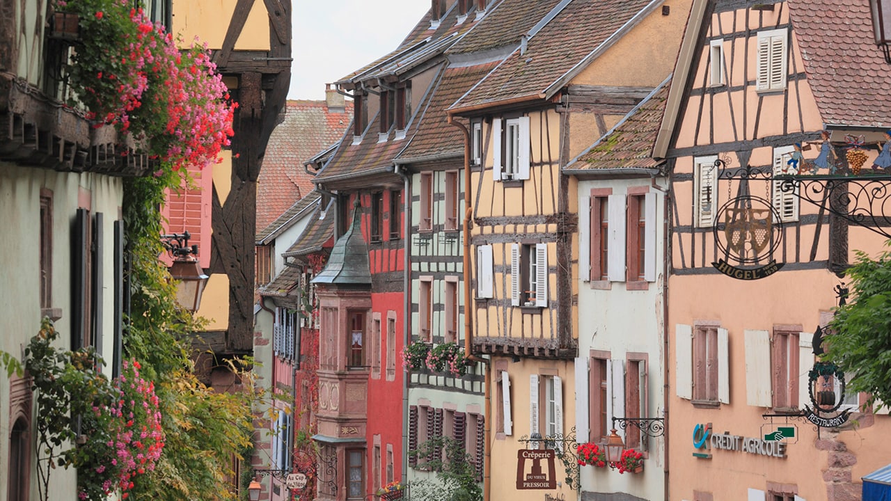 Tour Riquewihr, France as part of Beauty and the Beast themed river cruise activities