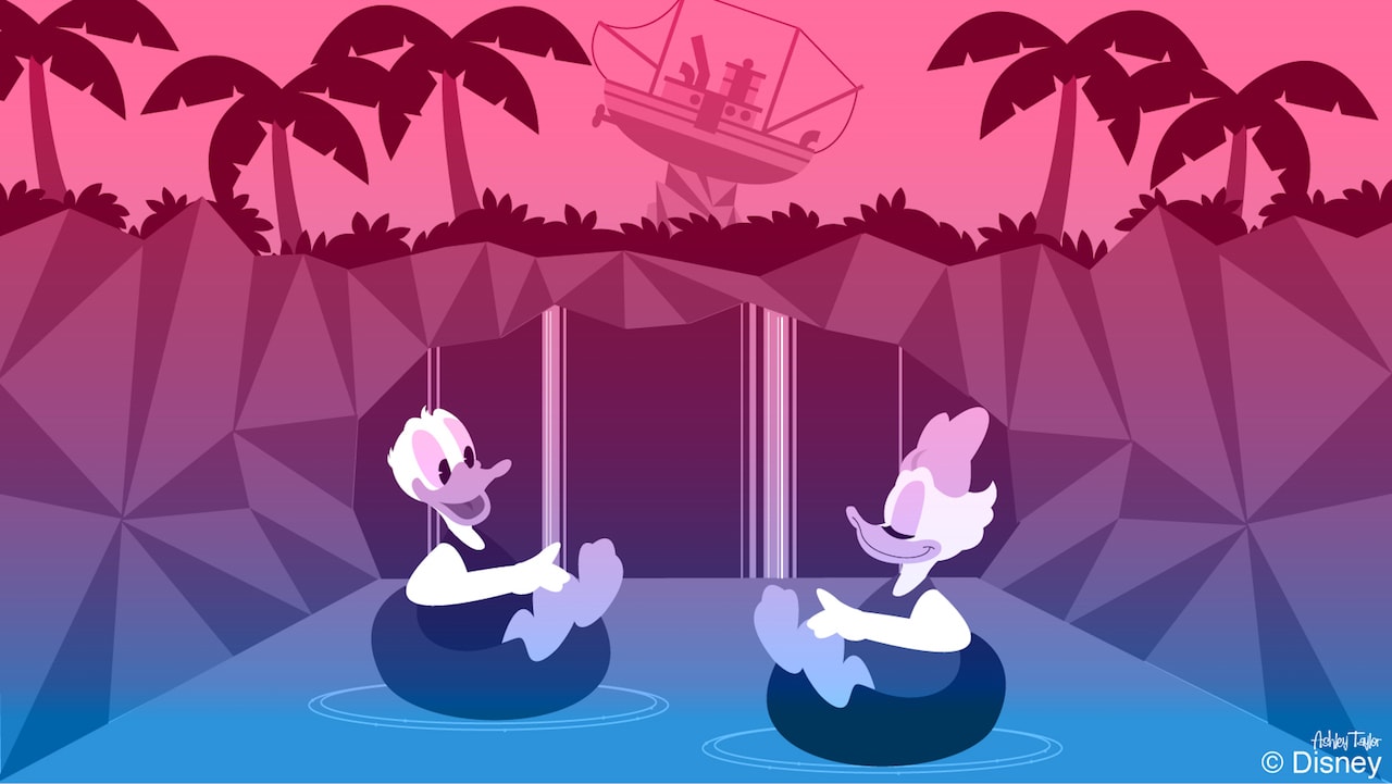 Disney Doodle: Donald & Daisy Enjoy Castaway Creek at Disney’s Typhoon Lagoon