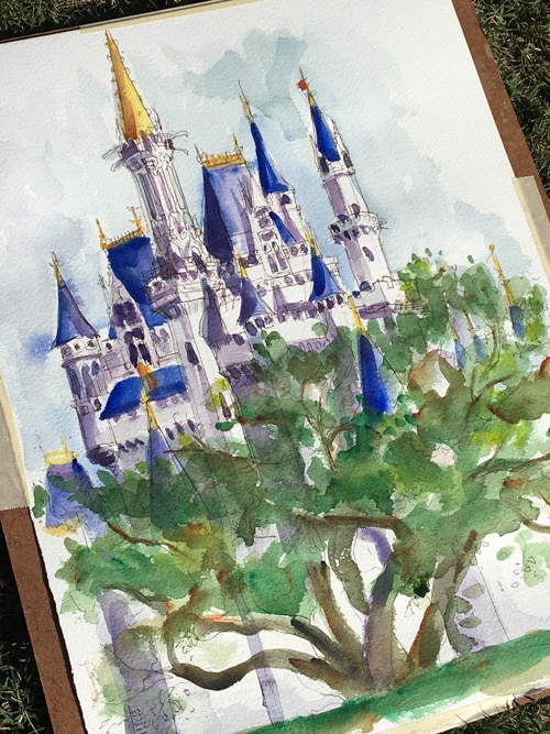 Sketches From The Park: Watch As Disney Artist Will Gay Paints Cinderella Castle
