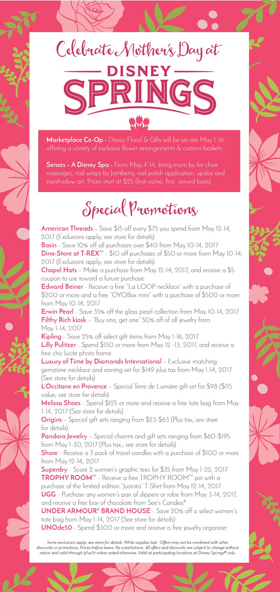 This Mother’s Day, Pamper Mom at Disney Springs