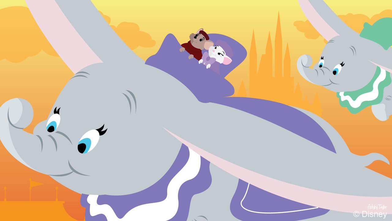 Disney Doodle: The Rescuers Take a Flight on Dumbo The Flying Elephant