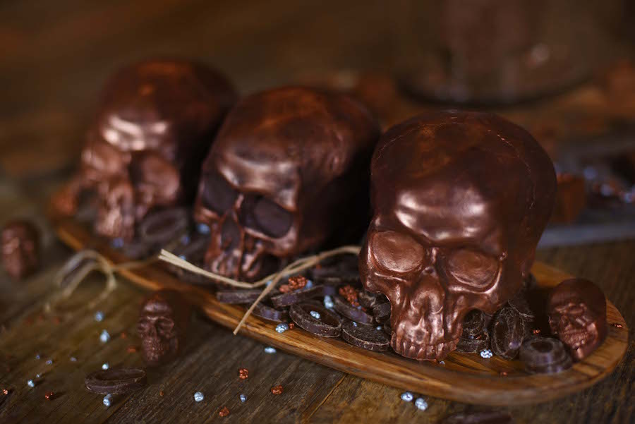 The Ganachery Skull Shaped Dark Chocolate for Halloween Season