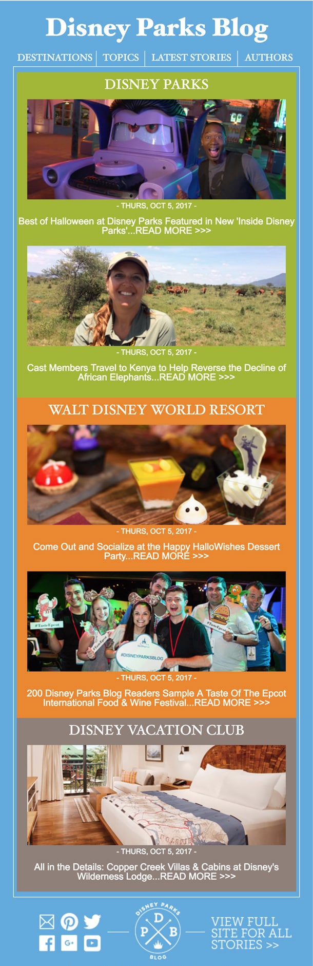 Disney Parks Blog Email Newsletter