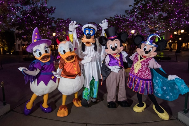 Disney characters in Halloween costumes