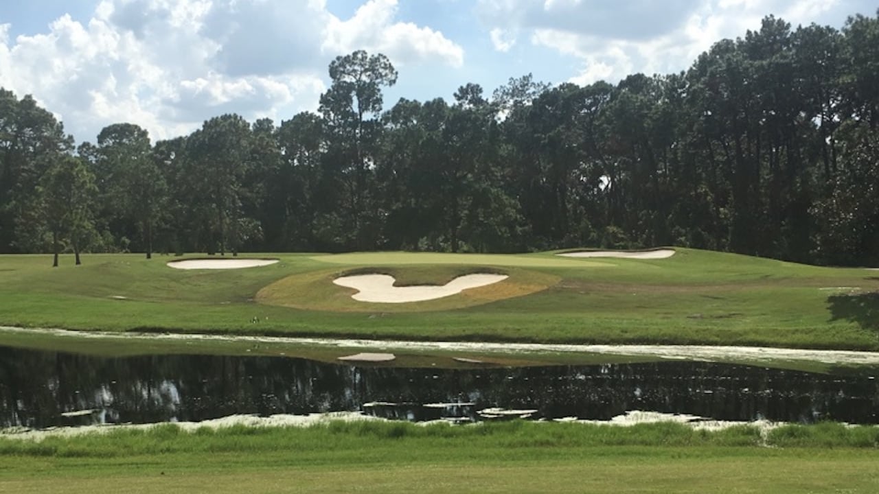 Mickey-shaped sand bunker