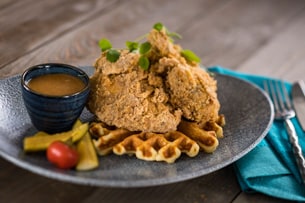 Chicken and Waffles at Ale & Compass at Disney’s Yacht Club Resort