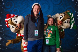 Guests with Chip and Dale at Disney Parks Blog 