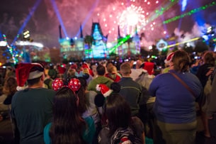 Guests watch “Jingle Bell, Jingle BAM!”  at Disney's Hollywood Studios during Disney Parks Blog 