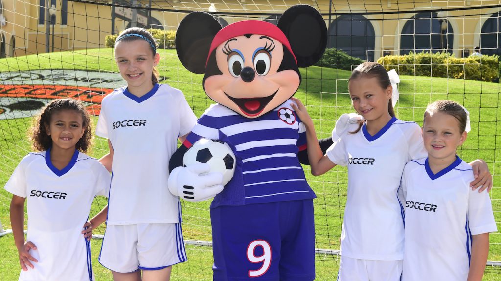 Minnie Mouse Sports New Soccer Uniform at 2017 Disney Girls Soccer