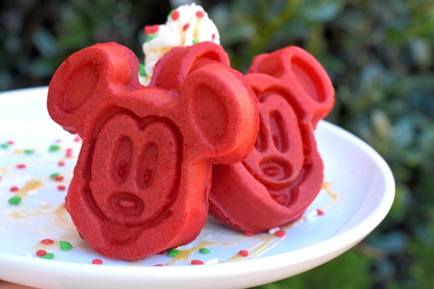 Red Velvet Mickey Waffles at Mickey’s Very Merry Christmas Party