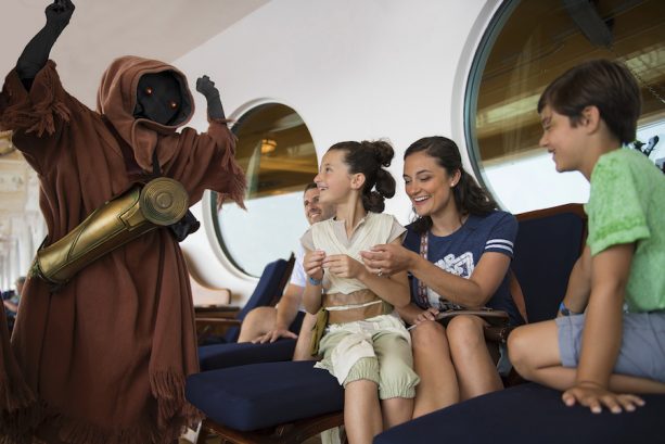 Surprise encounters with Jawas and other Star Wars characters during Star Wars Day at Sea