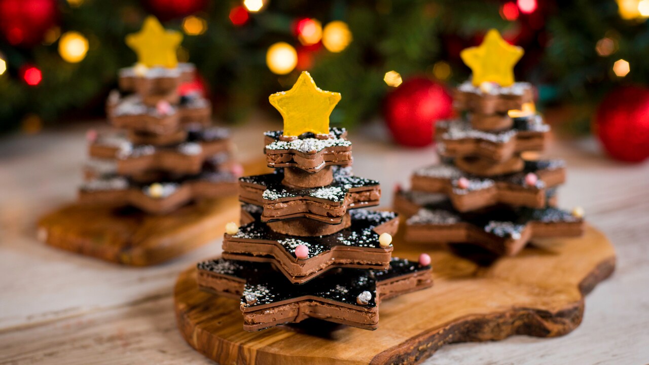 Chocolate Holiday Trees at The Ganachery at Disney Springs