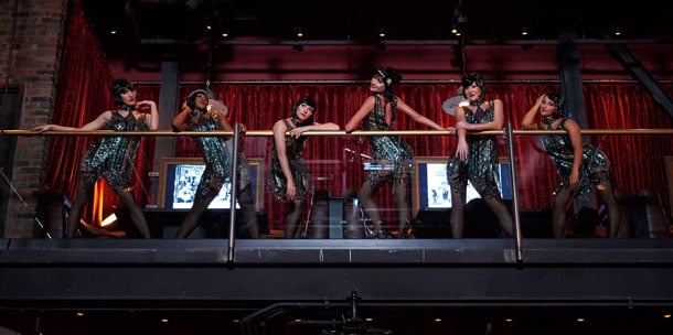 Flapper-style dancers at The Edison at Disney Springs