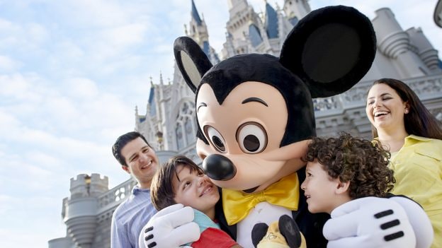 Mickey and guests at Magic Kingdom Park