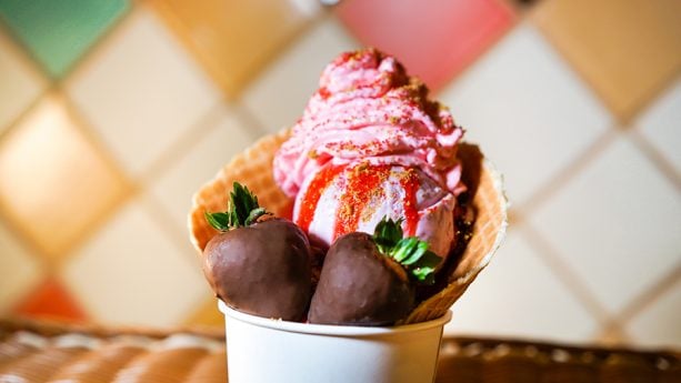 Valentine’s Day Sundae at Clarabelle’s Hand Scooped Ice Cream at Disney California Adventure Park