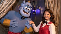 Disneyland Resort Cast Member, Lexi Marincovich, with the genie from Aladdin